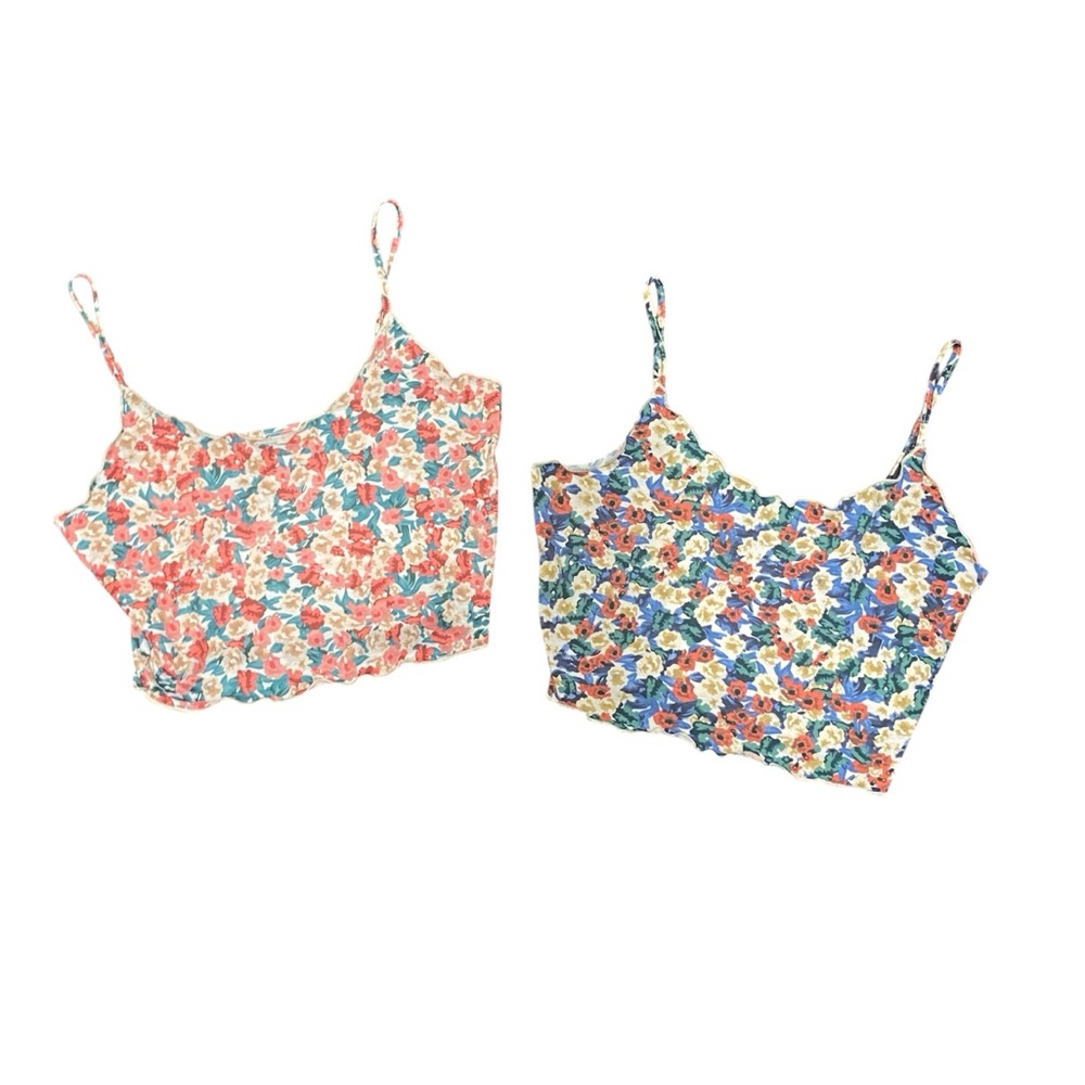 SHEIN Shein Women's Ditsy Floral Crop Cami Tops Set Of 2 Sz L